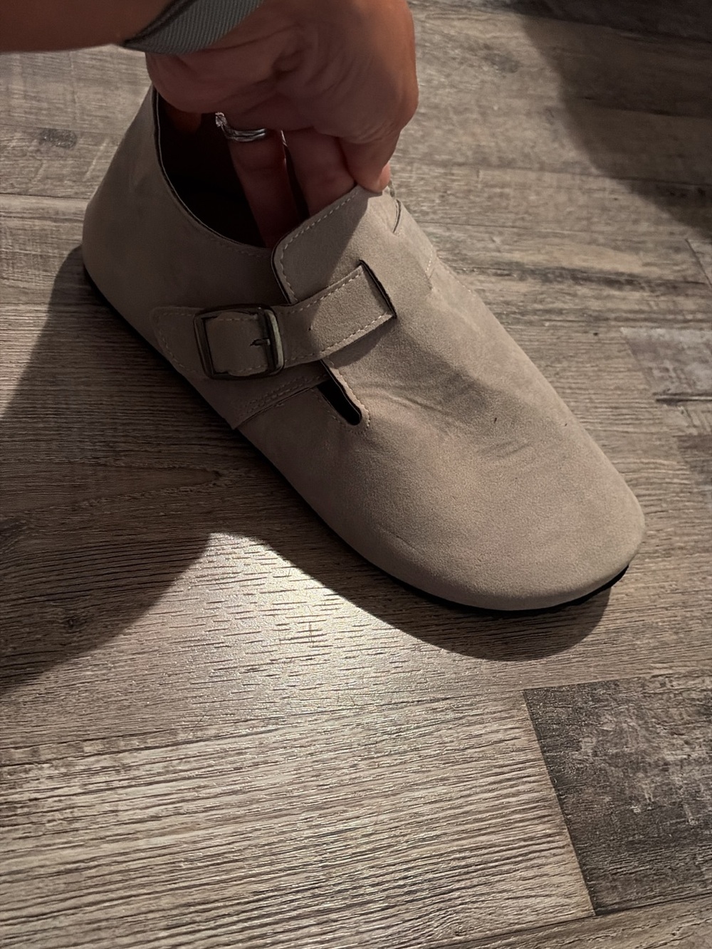 Men's Casual Suede Slip-On Monk Strap Shoe — Taupe